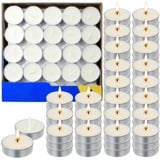 Scent-Hi Teelichte unbeduftet 100 Sück, Teelichter Multipack, Teelichte für Teelichtglas, Teelichter aus Paraffin ohne Duft - Nightlights Weiss in Aluhülle