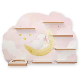 Kreative Feder Kinderregal Dreaming Bunny mehrfarbig MDF