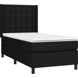 vidaXL Boxspringbett mit Matratze & LED Schwarz 100x200 cm Stoff