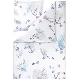 Estella George Seersucker Blau 155 x 220 cm + 2 x 80 x 80 cm