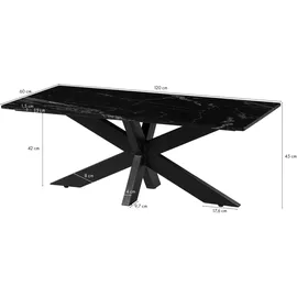 MASSIVMOEBEL24.DE Barcelona Schwarz Marmor 120 x 60 x 45 cm