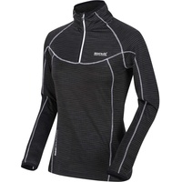 Regatta Damen Yonder Quick Dry Fleece Netzstoff, feuchtigkeitsableitend, Reißverschluss am Hals T-Shirt/Polos/Unterhemden, Schwarz, 38