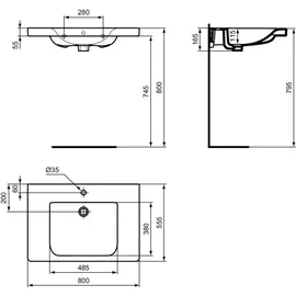 Ideal Standard Connect Freedom Waschtisch 80 x 55,5 cm (E5484MA)
