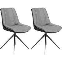 ByLIVING Esszimmerstuhl Phoenix 2er-Set«, Set, Metallgestell schwarz Hellgrau Flachrohr