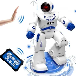 DTC GmbH Lernroboter Ferngesteuert Roboter Spielzeug für Kinder,Intelligent Programmier, RC Roboter mit Gestensteuerung/Walk Lernen Spielzeug Geschenk blau