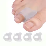 jinlanshop Groß Zehenstrecker Zehenkappen 4 Gel Zehenspreizer für Hallux Valgus Korrektur, für Uberlappende Zehen, Hammerzehen, Schmerzlinderung