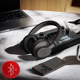 forcell F-AUDIO Kabellose Over-Ear-Kopfhörer ANC Touch Beat Bluetooth Kopfhörer 500mAh Schwarz