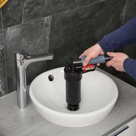 Relaxdays Pressluft Rohrreiniger 4 Aufsätze Schwarz