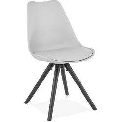 Kadima Design Wartezimmerstuhl Premium Business | Polyurethan & schwarze Holzbeine | Grau | Büro & Praxis geeignet | Velanox Kollektion