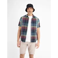 Lerros Sommerliches Karohemd mit Leinenanteil", - earth Red -