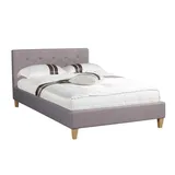 CARO-Möbel Polsterbett Adele Bett mit Stoff in grau 120x200 cm, Schlafzimmer, Betten, Polsterbetten