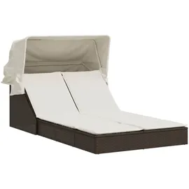 vidaXL Doppel-Sonnenliege 53 x 24 x 110 cm Braun