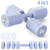 MERACH Hantel 4 in 1 Hanteln Set Verstellbar, Fitness Hanteln für Zuhause, (Kurzhanteln 2er Set, Hanteln Frauen Set, 1-4KG Gewichte Verstellbare Hanteln, Gewichte Hantel), Dumbbell Set für Krafttraining, Fitness, Home Gym, Geschenk blau