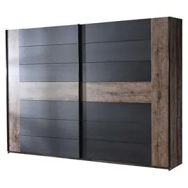 Forte Schwebetürenschrank 270 x 210 x 61 cm schlammeiche/schwarzeiche