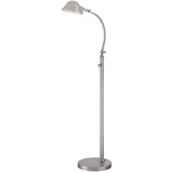 Licht-Erlebnisse Dimmbare Stehlampe INADES Nickel gebürstet Metall LED 7W LE57923