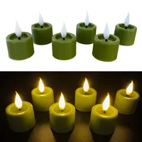 Online Fuchs 6er Set LED Teelichter mit spiegelnder Flamme, Fernbedienung und 6-Stunden Timer - Kerzen (Grün)