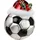 Inges Glas Christbaumschmuck Fußball mit Weihnachtsmütze 9cm - Schwarz