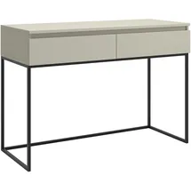 Selsey Schreibtisch Computertisch Bürotisch Mit 2 Schubladen Metallrahmen 120 x 50 x 80 cm Taupe Mit Schwarzen Beinen