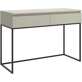 Selsey Schreibtisch Computertisch Bürotisch Mit 2 Schubladen Metallrahmen 120 x 50 x 80 cm Taupe Mit Schwarzen Beinen