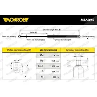Monroe Gasfeder, Motorhaube ML6025