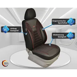 BREMER SITZBEZÜGE Schonbezüge SITZBEZÜGE für Mazda CX-30 Bj ab 2019 in Schwarz/Rote Naht PS802