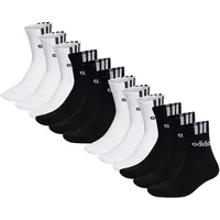 adidas Cushioned 3S Linear Sneakersocken 12er Pack Schwarz/Weiß 37-39