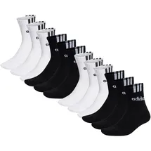 adidas Cushioned 3S Linear Sneakersocken 12er Pack Schwarz/Weiß 37-39
