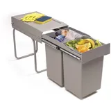 Victory Einbau-Abfallsammler Double-Man Deluxe 28 Liter in Alugrau Vollauszug