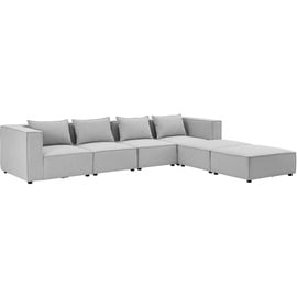 Juskys Modulares Sofa Domas XXL - Wohnlandschaft - Hellgrau