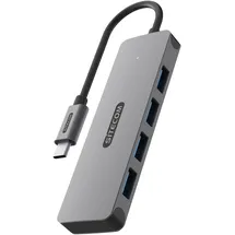 Sitecom USB-C To 4x USB-A Hub - Schwarz/Grau