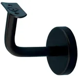 TIBU Handlauf Halter für Holz unbehandelt Handlauf Geländer Wandhandlauf Wand Treppe ohne Halter Modell E schwarz gepulvert