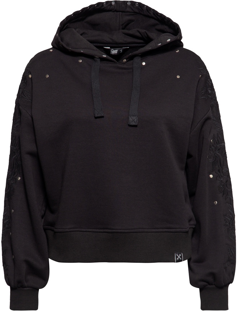 Queen Kerosin Rose Face Damen Hoodie, schwarz, Größe 2XL