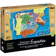 Diset Diset, Provinzen und Autonomien Spaniens, Lernpuzzle zum Erlernen der spanischen Geographie ab 5 Jahren, Mehrfarbig