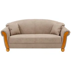 3-Sitzer HOME AFFAIRE "Milano Vintage", beige, B:190cm H:83cm T:81cm, Sofas, mit Federkern, Bezug in Lederoptik, incl. Zierkissen