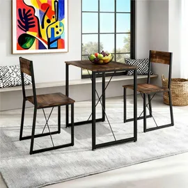 Tectake Sitzgruppe 3-teilig, Industrial Style, mit höhenverstellbaren Kunststofffüßen