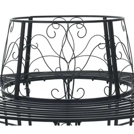 vidaXL Baumbank Ø 160 x 89 cm Schwarz