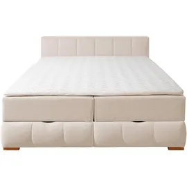 Home Affaire Boxbett HOME AFFAIRE "Chelles", beige (beige, natur), B:167cm L:225cm, Komplettbetten, inkl. Topper und Bettkasten