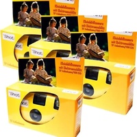 4X 1A PHOTO PORST Einwegkamera Topshot gelb (je 27 Fotos, mit Blitz, 4-er Pack)