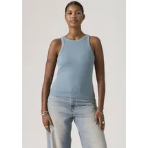 Levi's Tanktop "ESSENTIAL RACER TANK", Damen, Gr. M (38), garment dye fa191913 provincial blau rib, Jersey, Obermaterial: 95% Baumwolle, 5% Elasthan, slim fit normal, Rundhals, Tops Tanktop, Slim Fit