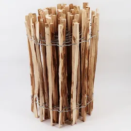 Aquagart 25m Staketenzaun 80cm hoch Lattenabstand 4-6cm Gartenzaun aus Haselnuss Holzzaun