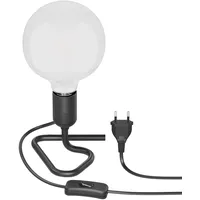 Ledscom.de Tischlampe TRIN mit E27 Lampen-Fassung Triangle Dreieck-Fuß schwarz