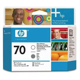 HP 70 glossy enhancer + grau 
