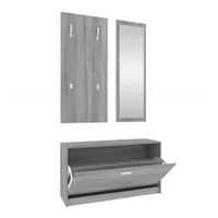 vidaXL Garderoben-Set Flurmöbel 3-tlg 0,00 x 0,00 x 0,00 grau