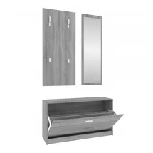 vidaXL Garderoben-Set Flurmöbel 3-tlg 0,00 x 0,00 x 0,00 grau
