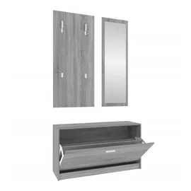 vidaXL Garderoben-Set Flurmöbel 3-tlg 0,00 x 0,00 x 0,00 grau
