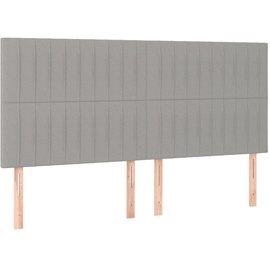 vidaXL Boxspringbett mit Matratze Hellgrau 160x200 cm Stoff