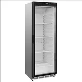GGM Gastro | KSS400HGN | Kühlschrank Edelstahl PREMIUM - 400 Liter - mit 1 Glastür & Statischer Kühlung mit Umlüfter
