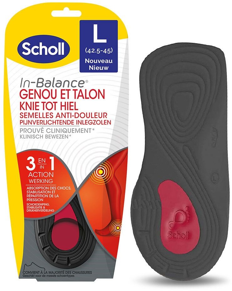 Scholl® Expert SupportTM Semelle Anti-Douleur Genou & Talon Taille 3 2 pc(s) Semelles intérieures