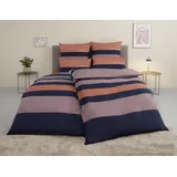 Tom Tailor Carl Renforcé navy/mauve 155 x 220 cm + 80 x 80 cm inkl. Spannbettlaken