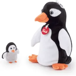 TRUDI 29859 Handpuppe Pinguin mit Baby ca 25cm